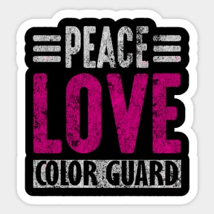 Color Guard Peace Love Color Guard Grunge Sticker